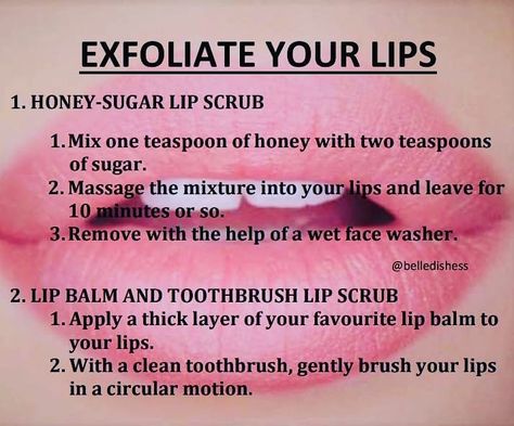 Lip Exfoliator Diy Homemade, Homemade Lip Scrub Recipe Sugar Easy Diy, How To Use Lip Scrub, Lip Scrub Diy Exfoliating, Home Made Lip Scrub, Lip Exfoliator Diy, How To Exfoliate Lips, Scrubs Recipes, Sugar Lip Scrub Diy