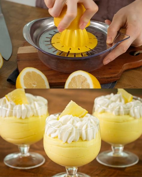 This post may contain affiliate links learn more     This delightful eggless lemon mousse is a refreshing, creamy, and tangy dessert perfect for any occasion. It’s light, airy, and incredibly ... Read more Lemon Dessert No Egg, Vegan Lemon Posset Recipe, Easy Lemon Mousse, Eggless Mousse, Lemon Mousse Recipe, Lemon Posset Recipe, Posset Recipe, Lemon Mousse, Eggless Desserts