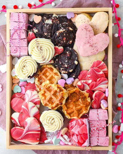 Galentine's Day Cookie Box | Buttermilk by Sam Valentine Cookie Box Ideas, Valentine Cookie Boxes, Desert Box Ideas, Easy Sugar Cookie Dough, Red Velvet Chocolate Cake, Valentine 2023, Grazing Boxes, Cookie Board, Food Magic