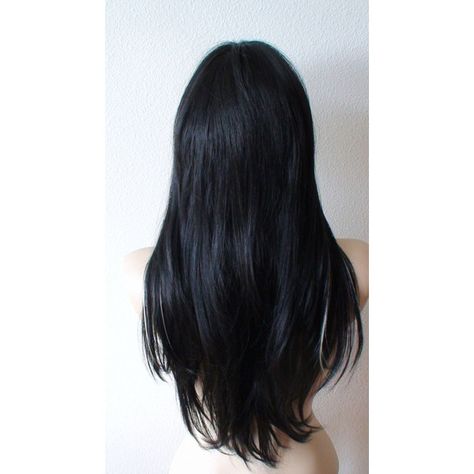 Valentines Special Black /blonde wig. Long straight black wig. Black... ($90) ❤ liked on Polyvore featuring hair Long Black Hair Layers, Straight Black Hair With Bangs, Long Black Hair Aesthetic, Long Black Hair With Layers, Black Hair Straight, Straight Black Wig, Thick Black Hair, Black Hair With Blonde Highlights, Black Straight Hair