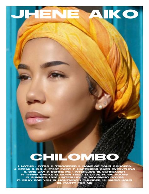 Chilombo Album Cover, Jhene Aiko Poster, Jhené Aiko Chilombo, Music Artist Poster, Rnb Aesthetic, Music Poster Ideas, Film Posters Minimalist, Bedroom Wall Collage, Music Poster Design