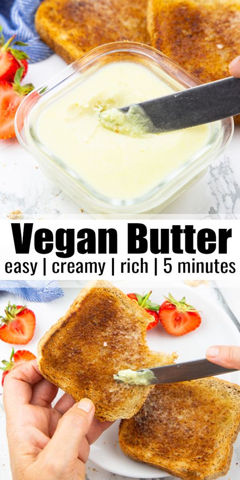 Easy Vegan Butter, Vegan Mayonaise, Easy Vegan Dinner, Vegan Sauces, Vegan Cookbook, Best Vegan Recipes, Vegan Condiments, Butter Recipe, Vegan Cooking