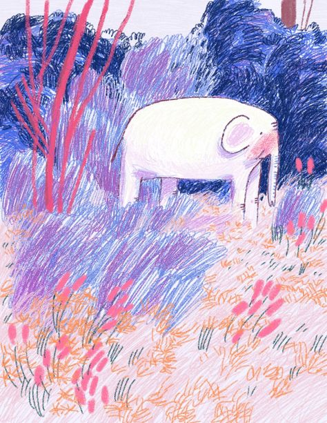 Nature Paint, Book Sketch, Book Illustration Design, Nasu, Picture Books Illustration, Childrens Drawings, Book Illustration Art, Childrens Books Illustrations, An Elephant