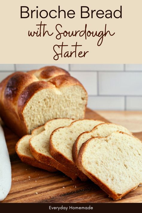 This Brioche Bread with Sourdough Starter recipe yields a soft, fluffy loaf perfect for Thanksgiving! Made with an active sourdough starter or discard and fermented overnight using the tangzhong method, it’s mixed with butter in a stand mixer. Ideal for sandwiches, French toast, and freezer-friendly for later use! Discard Sandwich Loaf, Sourdough Starter Sandwich Bread, Soft Sourdough Bread Recipe, Sourdough Soft Bread, Sourdough Discard Brioche Bread, Softest Sourdough Sandwich Bread, Sourdough Brioche Bread Recipe, Overnight Sourdough Sandwich Bread, Fermented Sourdough Recipes