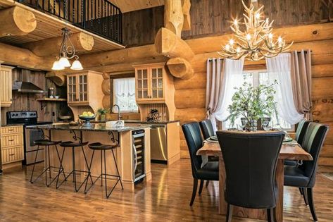 Small Wood Cabin, Log Cabin Interior Design, Log Cabin Exterior, How To Build A Log Cabin, Cabin Interior Design, Log Cabin Interior, Log Cabin Designs, Log Cabin Decor, Luxury Cabin