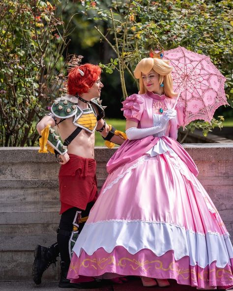 I absolutely loved their cosplay!!!!!!! Cosplayer: @mitchandmeg.cosplay Photographer: @bokeh_by_brian This is straight out of the game.… | Instagram Oc Sheet, Oc Sheet Character Design, Princess Peach Dress, Princess Peach Cosplay, Peach Cosplay, Couple Cosplay, Styled Outfits, Cosplay Inspo, Game Cosplay