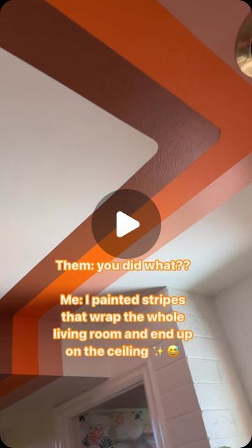 BEHR® Paint on Instagram: "@itsadiscoday shows that stripes aren’t exclusive to walls. 🧡  Featured Colors: California Coral M190-4, Tart Orange HDC-MD-27, and Perfect Penny S180-6" Behr Paint, Paint Stripes, Orange Brown, Interior Paint, Wall Colors, Brown Color, Penny, Tart, Coral