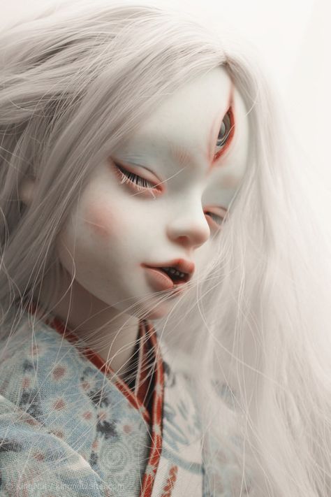 Geisha Doll Ekko League Of Legends, Arte Peculiar, Scary Dolls, Gothic Dolls, Creepy Dolls, Doll Repaint, 영감을 주는 캐릭터, Pretty Dolls, Creepy Cute