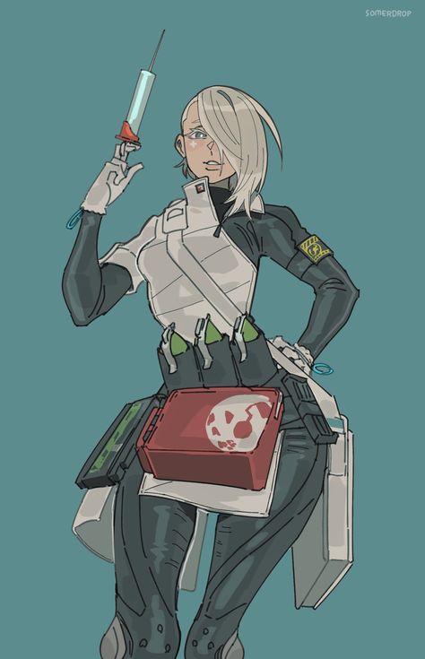 Female Mad Scientist Character Design, Chemist Character Design, Evil Doctor Character Design, Female Mad Scientist, Cyberpunk Scientist, Female Assassin Character Design, Sci Fi Mechanic, Sci Fi Outfits Female, Cultist Character Design