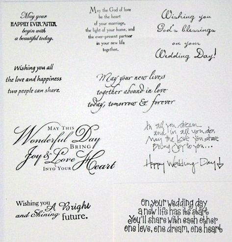 1000+ Wedding Card Quotes on Pinterest | Bridal shower cards ... Wedding Card Verses, Stampin Up Wedding Cards, Greeting Card Sentiments, Wedding Card Quotes, Congratulations Quotes, Wedding Verses, Card Verses, Wedding Card Messages, Card Quotes