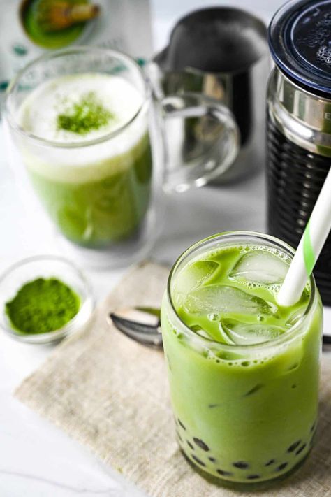 Skip the coffee shop and make a hot or iced Matcha Milk Tea from the comfort of your kitchen. A must-try if you’re a matcha lover! Matcha Milk Tea Recipe, Matcha Powder Recipes, Matcha Milk Tea, Hot Matcha, Matcha Tea Latte, Matcha Green Tea Recipes, Matcha Lover, Matcha Milk, Matcha Whisk