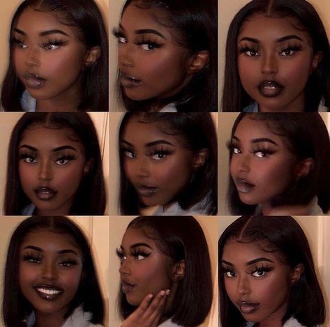 makeup on dark skin tones Ashanti Aesthetic, Aesthetic 90s, 4c Natural, Dark Skin Beauty, Dark Skin Makeup, Baddie Hairstyles, Mode Inspo, Girls Makeup, Black Girls Hairstyles