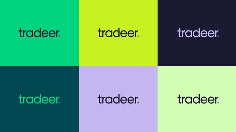 tradeer® - Brand Identity on Behance Neon Green Branding, Brand Color Schemes, Indigo Branding, Nautical Branding, Corporate Color Palette, Store Moodboard, Bright Color Palettes, Summer Merch, Dental Branding