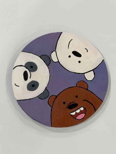 Mini Canvas Oil Painting for Sale Creative Art Studio, Bear Paintings, Canvas Oil Painting, Oil Painting For Sale, We Bare Bears, Bare Bears, Mini Canvas Art, Mini Canvas, Diy Birthday