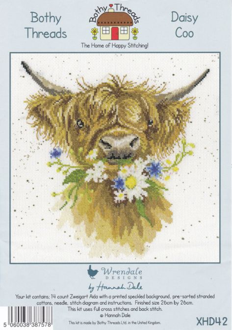 Bothy Threads, Wrendale Designs, Stitch Patterns, Cross Stitch Patterns, Hand Sewing, Daisy, Cross Stitch, Bee, Sewing