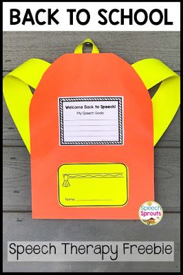 FREE! A colorful backpack paper craft to welcome your speech therapy students back to school and teach them about their speech and language therapy goals. #speechsprouts #backtoschool #speechtherapy #backtoschoolcraft #sped Welcome Back To Preschool, Back To School Speech Therapy, Back To School Crafts For Kids, Speech Therapy Crafts, Therapy Goals, Backpack Craft, Speech And Language Therapy, School Speech Therapy, Speech Language Activities