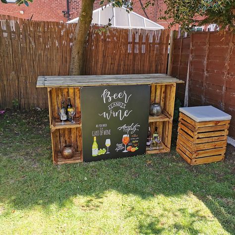 Diy Bar Table, Crate Home Decor, Wooden Crates Wedding, Apple Storage, Crate Bar, Wooden Apple Crates, Etsy Furniture, Apple Crate, Wooden Apple