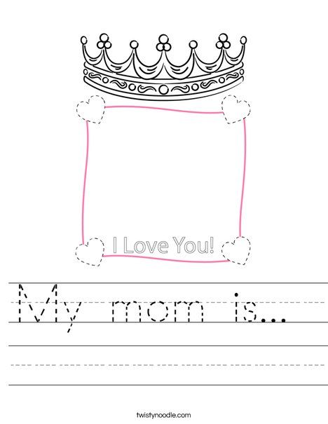 My mom is Worksheet - Twisty Noodle Transportation Worksheet, Preschool Mom, Mothers Day Coloring Pages, Holiday Worksheets, Twisty Noodle, Preschool Language, Holiday Lettering, Esl Teaching, English Learning