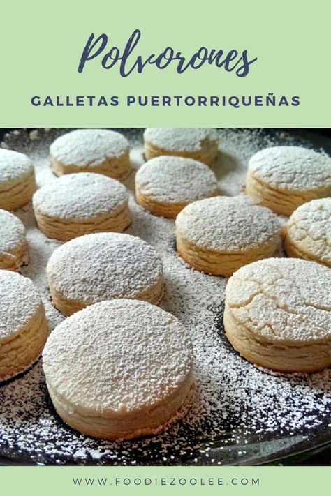 Polvorones: The Spanish shortbread cookie | a recipe by Zully Hernandez on foodiezoolee.com #cookies #puertorico Shortbread Cookie Recipe, Shortbread Cookie, Shortbread Cookies, Puerto Rican, Favorite Food, Food Bloggers, Hamburger Bun, Cookie Dough, Cookie Recipes