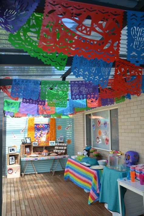 Coco party Disney Coco Backdrop, Fiesta Birthday Party, Fiesta Theme Party, Mexican Party Theme, Fiesta Theme, Twin First Birthday, Fiesta Birthday, Girl Birthday Themes, Monster Birthday