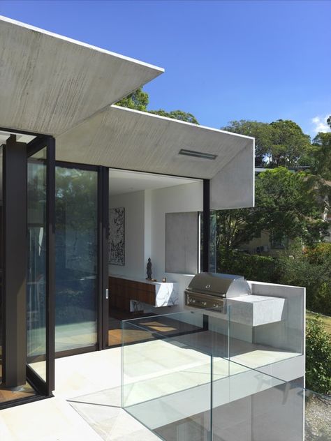 Gallery of Mosman House / Rolf Ockert. Architect. - 3 House Built Into Hillside, Open Balcony, Sustainable House Design, Glass Walls, Small Hallways, Architecture Office, Beach Houses, Residential Architecture, Contemporary Architecture