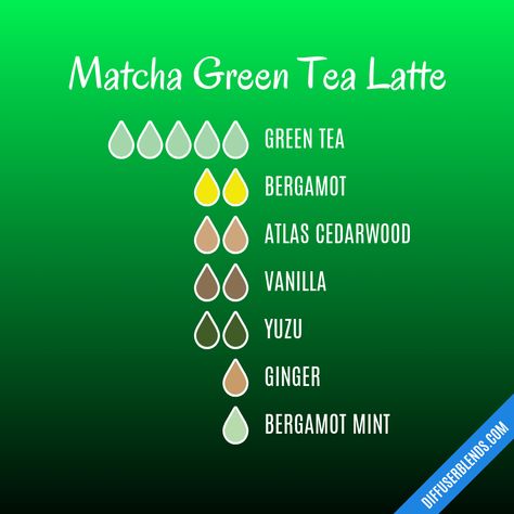 Green Tea Essential Oil Blend, Tea Tree Diffuser Blends, Matcha Flavor Pairing, Homemade Matcha Green Tea Latte, Flavored Matcha Latte, Green Tea Oil, Matcha Green Tea Latte, Green Tea Latte, Doterra Essential Oils Recipes