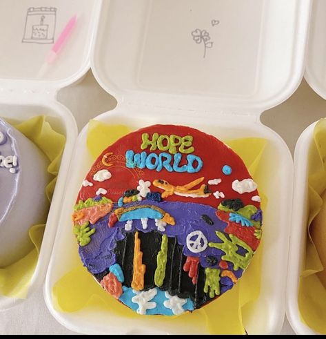 Hope World JHope bento cake Jhope Birthday Cake, Bts Cake, Hope World, Artist Cake, Army Party, Korean Cake, Bento Cake, Cute Baking, Pastry Art