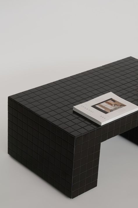 Tile-style Black Tile Table, Tiled Furniture, Tiled Table, Tile Tables, Mosaic Coffee Table, Tile Furniture, Tiled Coffee Table, Tile Table, Black Chocolate