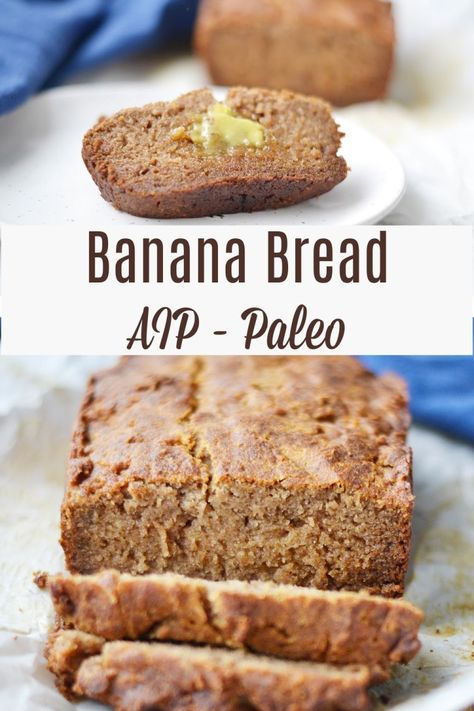 Pudding Banana Bread, Recipes Banana Bread, Bread Recipe Healthy, Bread Loafs, Aip Treats, Banana Bread Recipe Easy Moist, Aip Baking, Aip Diet Recipes, Aip Snack