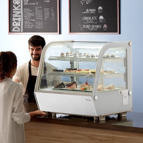 Bakery & Deli Cases Explained: A Comprehensive Guide Glass Door Refrigerator, School Bus House, Korean Coffee, Diy Dessert, Bakery Display Case, Cafe Counter, Small Bakery, Bakery Design Interior, Bakery Kitchen