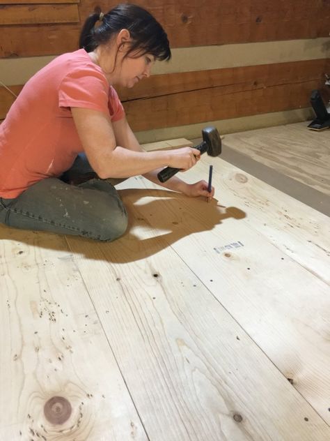 Sauce Diy Wide Plank Wood Floors, Cabin Flooring, Plywood Plank Flooring, Cheap Wood Flooring, Diy Hardwood Floors, Pine Wood Flooring, Pine Flooring, Floor Sanding, Diy Wood Floors