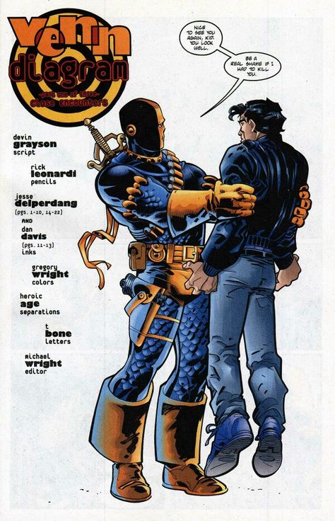 Why is Grayson so tiny? Dc Deathstroke, Deathstroke The Terminator, Heroic Age, The Bat Man, Western Comics, Superhero Characters, Deathstroke, Batman Family, Anime Dad