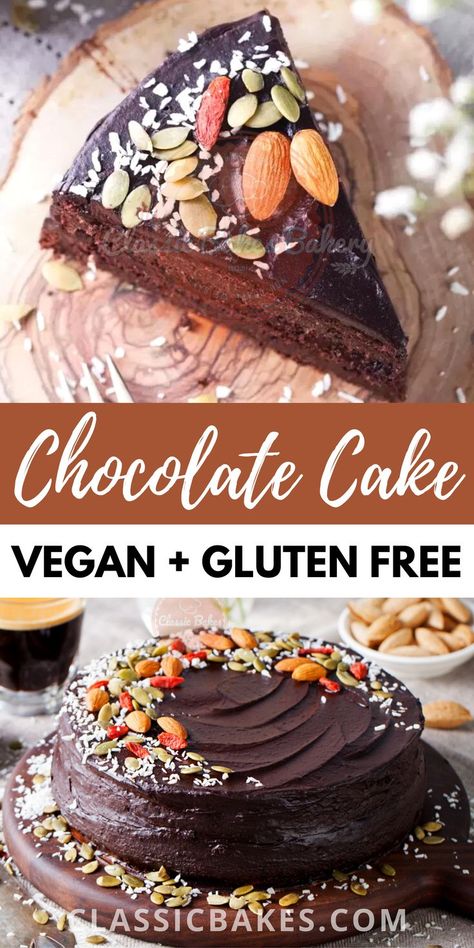 Vegan Gluten Free Chocolate Cake. This homemade chocolate cake is not only a moist and decadent chocolate cake, but it is also vegan and gluten-free. This healthy chocolate cake is baked using 72% cocoa powder, almond flour, almond milk, baking powder, granulated sugar alternative, vanilla, vegan dark chocolate chips, and applesauce as the egg substitute. Avocado Icing, Vegan Gluten Free Chocolate Cake, Almond Flour Chocolate Cake, Gluten Free Chocolate Cake Recipe, Almond Flour Cakes, Healthy Chocolate Cake, Cocoa Cake, Gluten Free Chocolate Cake, Homemade Chocolate Cake