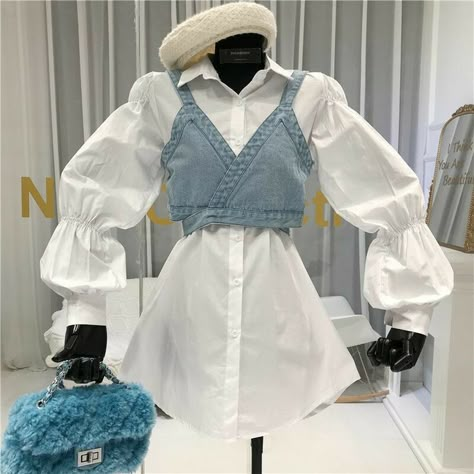 White Dress Puff Sleeve, Shirt With Vest, Vest And Jeans, Dress Puff Sleeve, Spring Dresses Women, White Long Sleeves, What Do, Vest Outfit, Do You