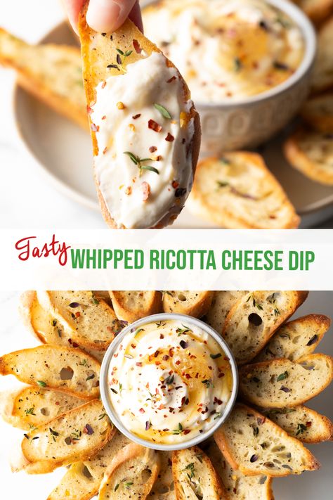 Best Whipped Ricotta (No-Cook 5 Minute Recipe) - Start with this fabulously easy recipe for tangy, creamy and dreamy whipped ricotta dip, then add your favorite sweet or savory toppings! | A Spicy Perspective Ricotta Dip Recipes, Whipped Ricotta Dip, Whipped Ricotta Recipe, 5 Minute Recipe, Ricotta Dip, Unique Appetizers, Whipped Ricotta, A Spicy Perspective, Cheese Dip Recipes