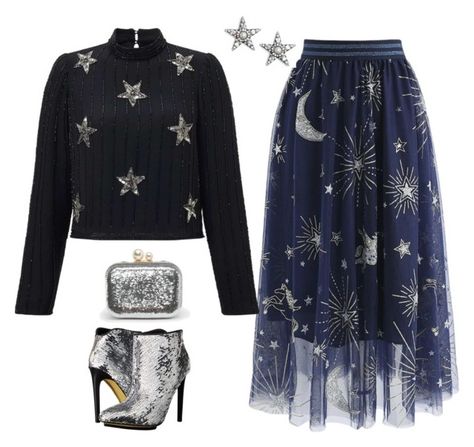 "BLUE OPTIONS" by gyhulm ❤ liked on Polyvore featuring Chicwish, Miss Selfridge, Michael Antonio, Kate Spade, love, Blue, katespade and chicwish Cosmic Core Outfits, Cosmic Core, Celestial Outfit, Bird Outfit, Celestial Goth, Space Clothes, Skirts 2022, Witch Outfits, Regular Outfits