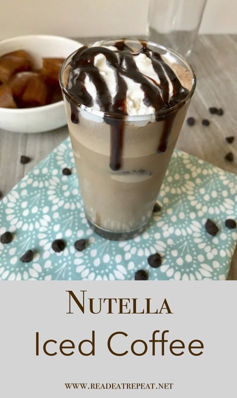 Easy and delicious homemade Nutella Iced Coffee recipe Nutella Iced Coffee, Nutella Ingredients, Best Iced Coffee, Coffee Ice Cubes, Homemade Nutella, Coffee Reading, Chocolate Hazelnut Spread, Nutella Recipes, Coffee Drink Recipes