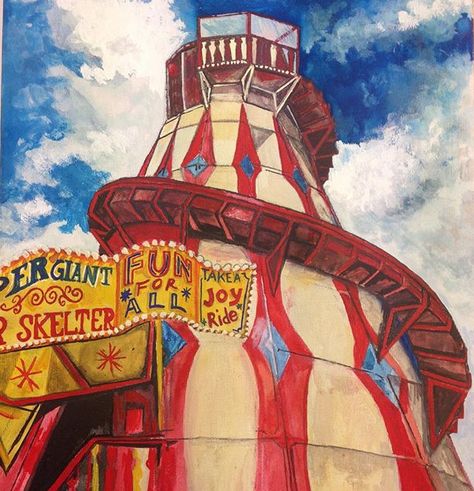 Retro Carnival, Fairground Art, Helter Skelter, British Seaside, Gcse Art, Romantic Moments, Blackpool, Theme Ideas, Grease