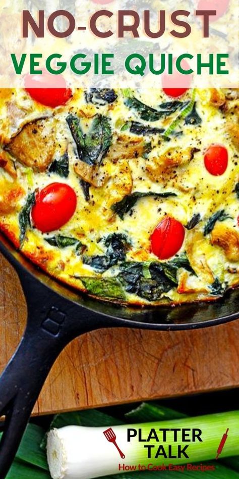 Quiche No Crust Recipes, Crust Free Quiche, Quiche Recipes Easy No Crust, Ww Quiche Recipes, Quish Recipes Easy No Crust, No Crust Quiche Recipes Easy, No Crust Quiche Recipes, Easy Quiche Recipes Simple, Vegetable Quiche Recipes Easy