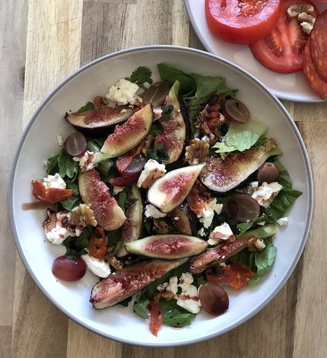 Fig And Feta, Fig Salad Recipes, Fig Salad, Feta Salad Recipe, Grape Nuts, Feta Cheese Salad, Walnut Recipes, Feta Recipes, Feta Salad