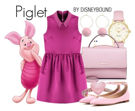 "Piglet" by leslieakay ❤ liked on Polyvore featuring Kate Spade, WithChic, McQ by Alexander McQueen, Michael Kors, Gianvito Rossi, disney, disneybound, winniethepooh and disneycharacter Piglet Disneybound, Bounding Outfits, Woods Outfit, Disneybound Outfits, Sadie Hawkins, Nerd Chic, Cosplay Fashion, Disney Themed Outfits, Disney Bounds