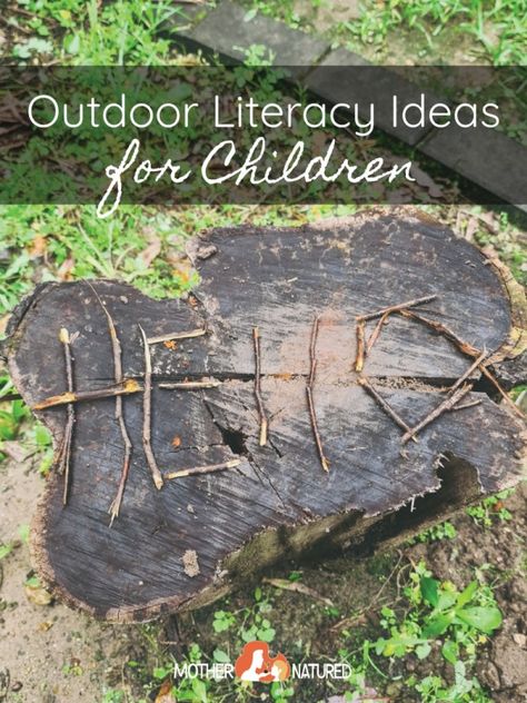 A list of literacy activities for children Outdoor Learning Resources, Outdoor Play Preschool Activities, Outdoor Learning Kindergarten, Literacy Games Preschool, Communication And Language Activities, Alphabet Activities For Preschoolers, School Outdoor Classroom, Outdoor Education Activities, Nature Based Classroom