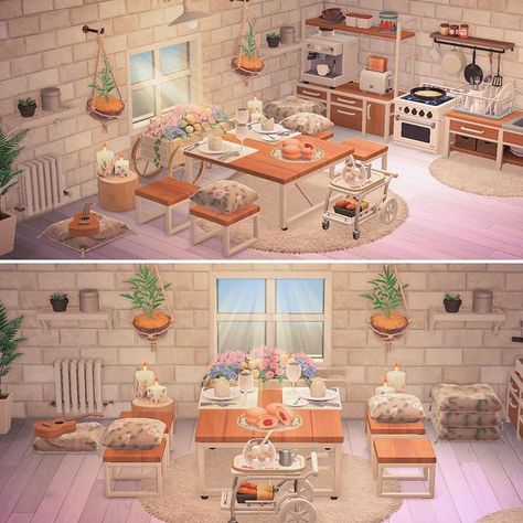 🌸Steph��🌸 on Instagram: “Berliners for breakfast, lunch and dinner 😋 Inspo @afterglow.horizons 🤍 . . . . . . 🏷 #animalcrossing #animalcrossingnewhorizons…” Acnh House, Acnh Cottagecore, Building A Kitchen, Color Me Mine, Animal Crossing Characters, Animal Crossing Pocket Camp, Animal Crossing Game, Animal Crossing Qr, Room Setup