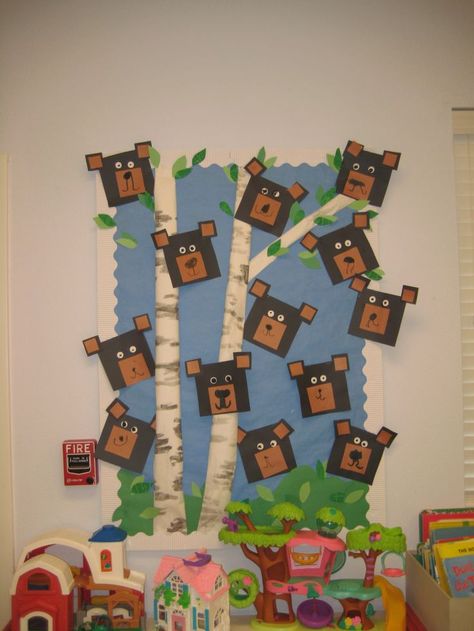 bear bulletin board | Crafts and Worksheets for Preschool,Toddler and Kindergarten Bear Bulletin Board Ideas, Bear Bulletin Board, Animal Bulletin Board, Camping Bulletin Boards, January Days, Red Classroom, Bears Preschool, Preschool Boards, January Art