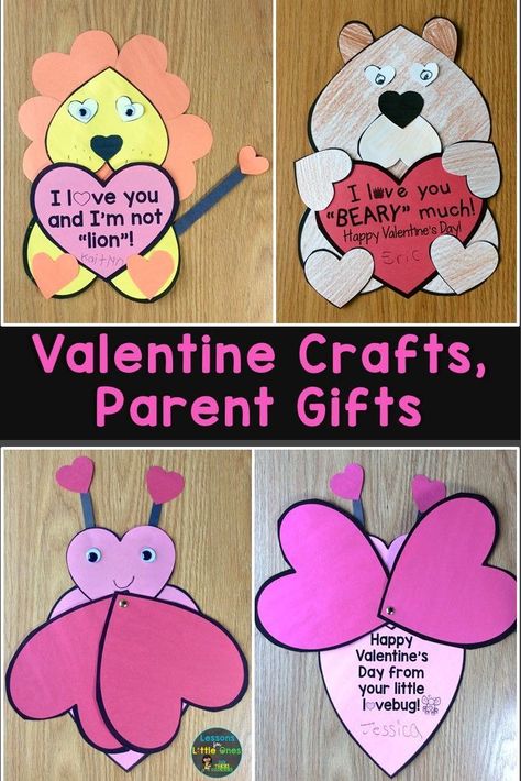 Valentine's Day crafts for students that can be also be used for parent gifts  #valentinesdaycraftsforkids #valentinesdaycrafts #valentinesdaycraftsforkidstoparents Valentine Cards For Parents, Lion Valentine Card, Valentine Student Gifts, Handmade Valentine Cards, Cards For Parents, Cute Valentines Day Cards, Valentines Day Cards Diy, Valentines Day Cards Handmade, School Valentines