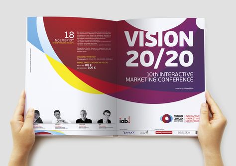 VISION 20/20 CONFERENCE by DESIGN CARTEL , via Behance Conference Design Branding, Business Card Layout Design, Conference Branding, Conference Themes, Conference Program, Interactive Marketing, Conference Logo, Business Cards Layout, Pamphlet Design