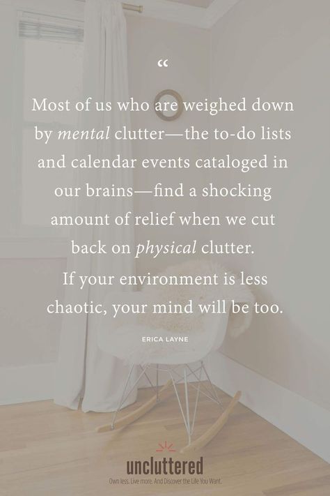 If your space is cluttered, your mind will be too Minimalism Organization, Organization Quotes, Clutter Control, Mental Clutter, Minimal Living, Minimalism Lifestyle, Declutter Your Life, Simplifying Life, Hard Truth