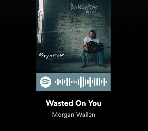 Spotify cover and code for Morgan Wallen's song Wasted On You from Dangerous the Double Album Morgan Wallen Lyrics, Wallen Lyrics, Miranda Lambert Songs, Carrie Underwood Songs, Country Backgrounds, Best Country Singers, Country Musicians, Goin Down, Summer Songs