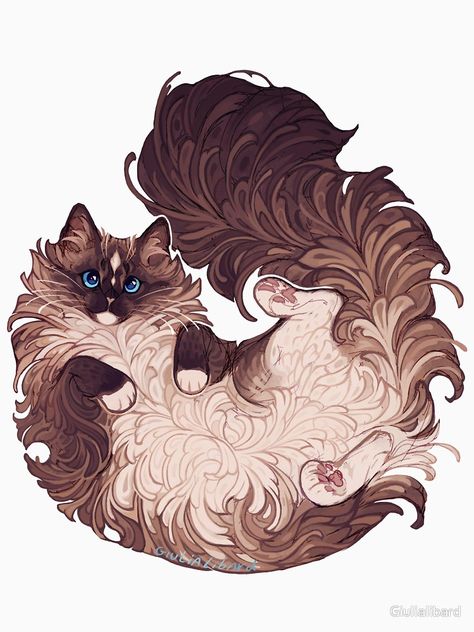 Ragdoll cat by Giulialibard Gato Ragdoll, Cat Ragdoll, Cat Ideas, Warrior Cat, Ragdoll Cat, Arte Animal, Cute Animal Drawings, Warrior Cats, Cat Illustration