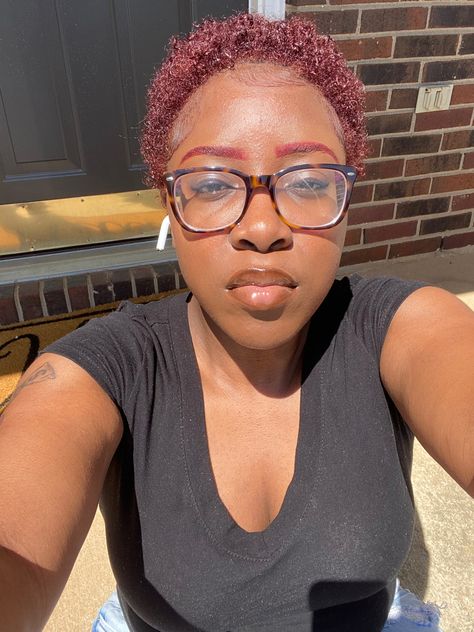 Short Hair Dye Colors, Twa Hair Dye Ideas, Short Hair Dye Colors For Black Women, Dyed Twa, Brown Twa, Purple Twa Natural Hair Black Women, Short Hair Dye, Colored Afro, Light Brown Twa Black Women